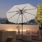 Costway 9.3 FT Solar Patio Umbrella Outdoor Market Sunshade with 24 LED Lights,Ruffles Beige/Brown/Red/Gray/Turquoise